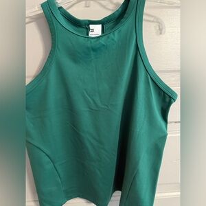 Green High Neck Active Tank Top
